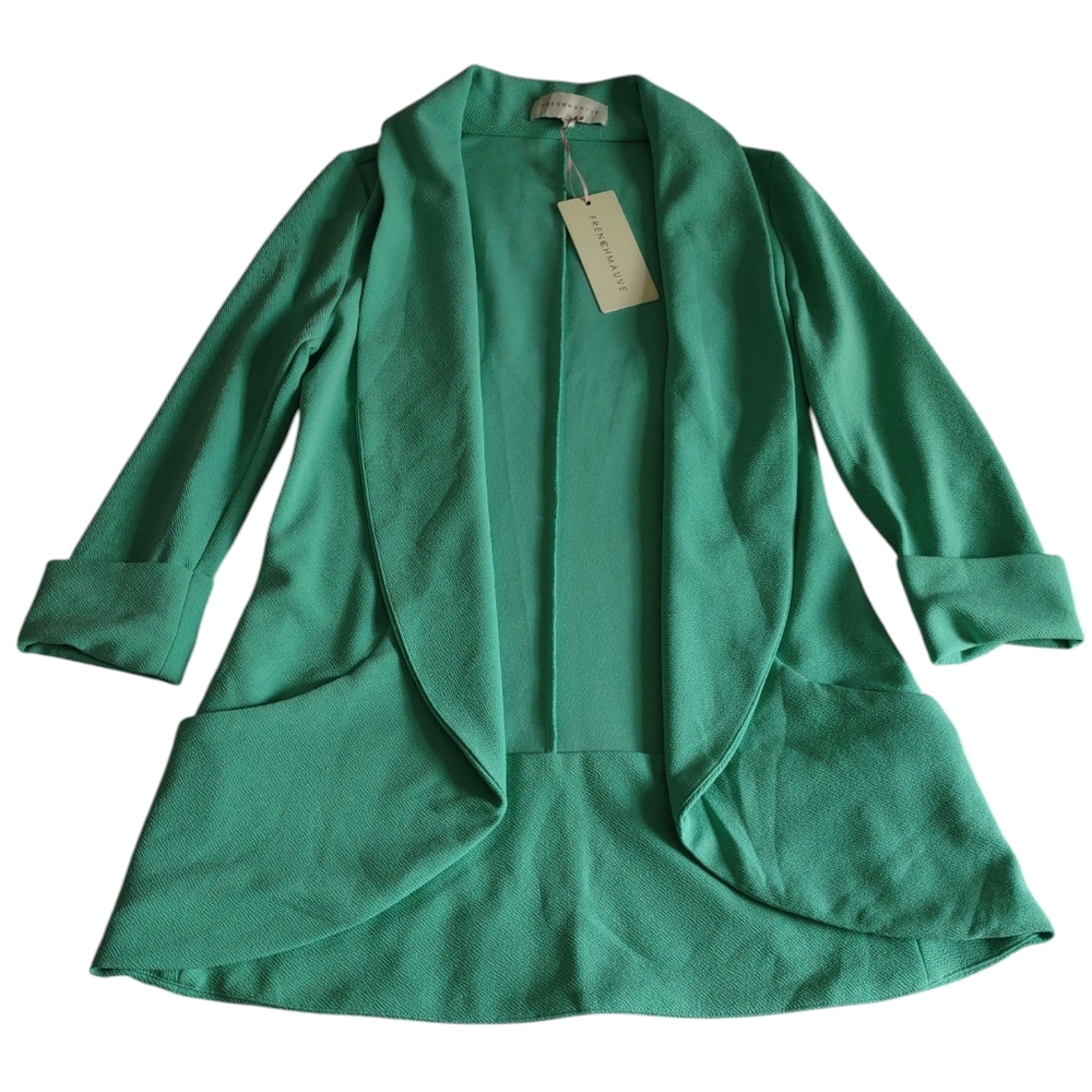 French Mauve Melanie Knit Tunic Blazer Womens Small Mint Green